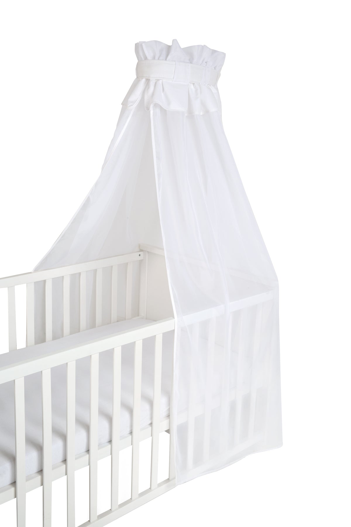 Lit bébé ciel de lit, blanc, 16 % coton, 84 % PES, (HxBxT) 160 x 250 x 0,5 cm – Détourage (1/2)