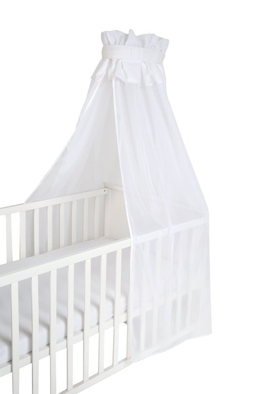 Lettino baldacchino, bianco, 16 % cotone, 84 % PES, (HxBxT) 160 x 250 x 0,5 cm – Ritaglio (1/2)