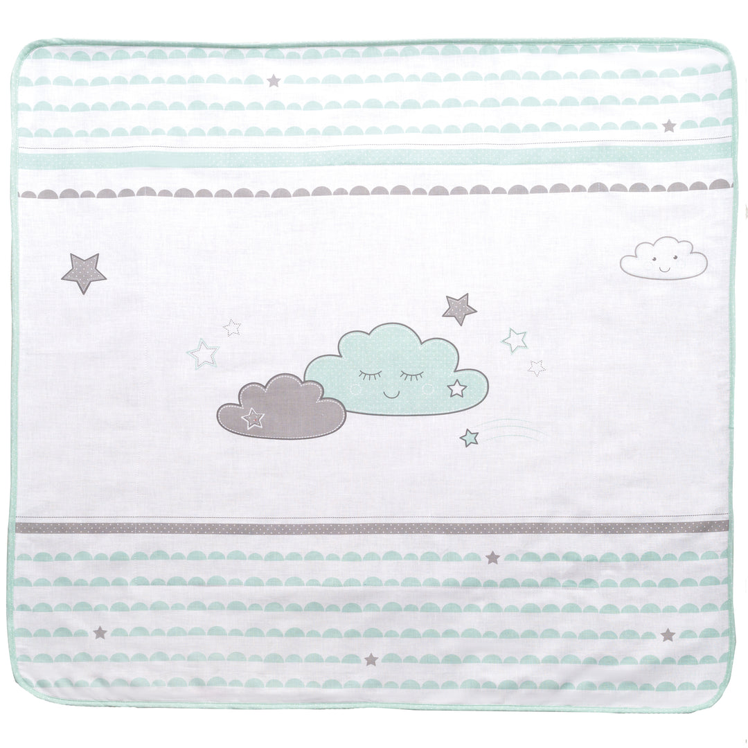 Babydecke 'Happy Cloud', 2 seitig: 1x super weich, warm & flauschig, 1x 100 % Baumwolle – Produktbild (1/4)