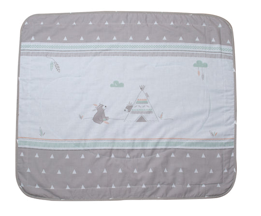 Baby Blanket 'Indibär', 2 -Sided: 1x Super Soft, Warm & Fluffy, 1x 100 % Cotton – Product Image (1/2)
