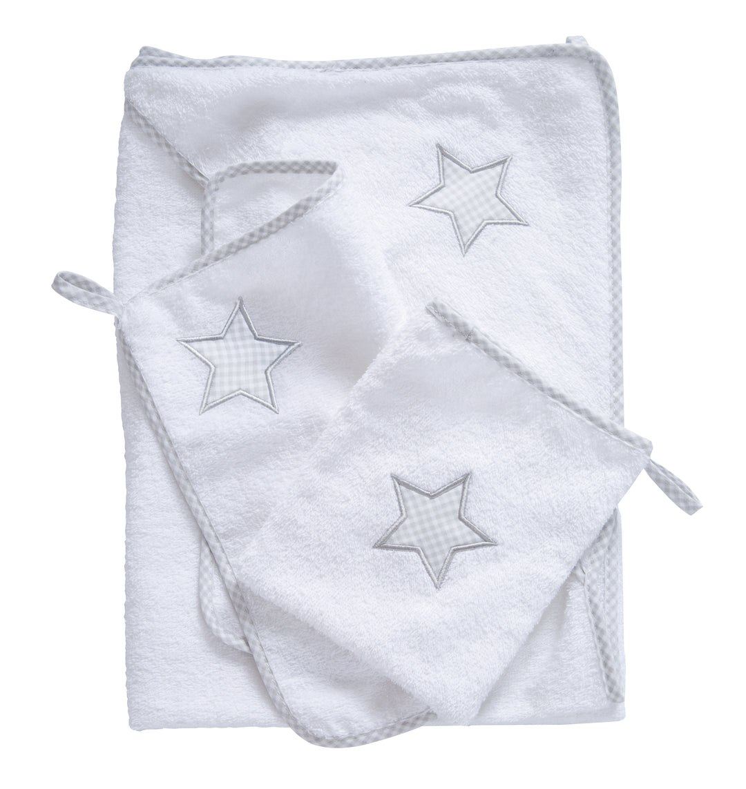 Handtuch Set 'Little Stars', 3-tlg, Frottee, Kapuzenhandtuch, Handtuch 30 x 30 cm, Waschlappen – Produktbild (2/3)