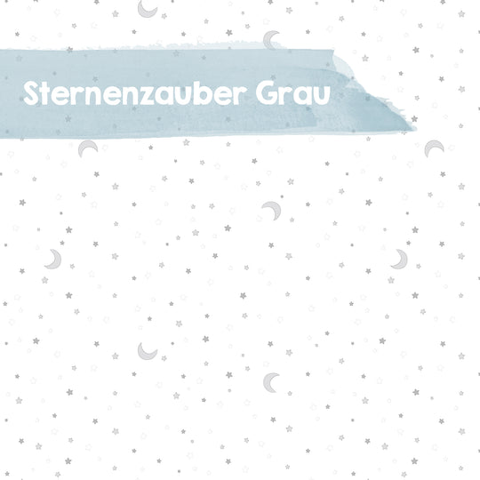 Giostrina musicale 'Sternenzauber grigio', aiuto per addormentarsi, stella in tessuto lavabile, cameretta neonati decorativo grigio/bianco – Infografica (11/11)