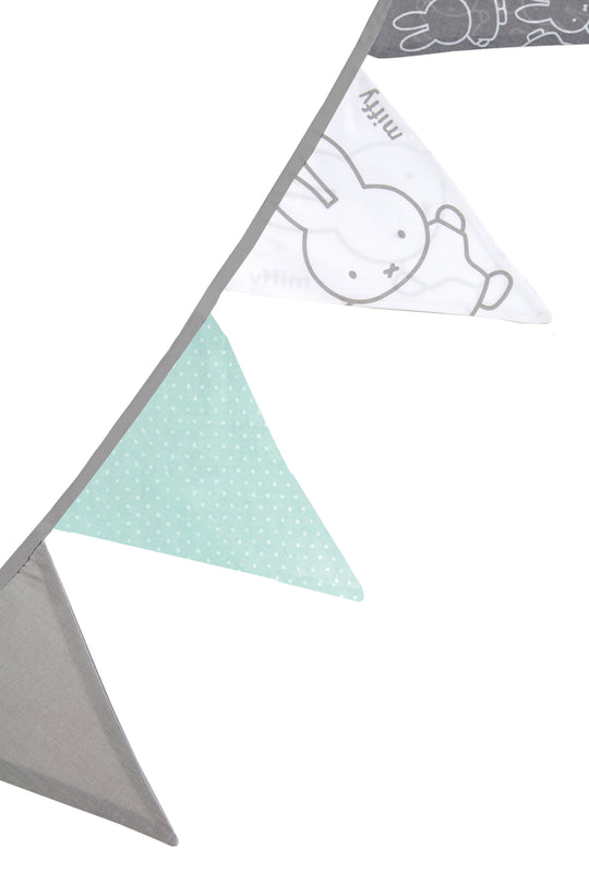 Bunting 'miffy®', Fabric-Garland, 100 % Cotton, 12 Pennants on ca. 2 m, Total Length 3 m – Product Image (2/2)