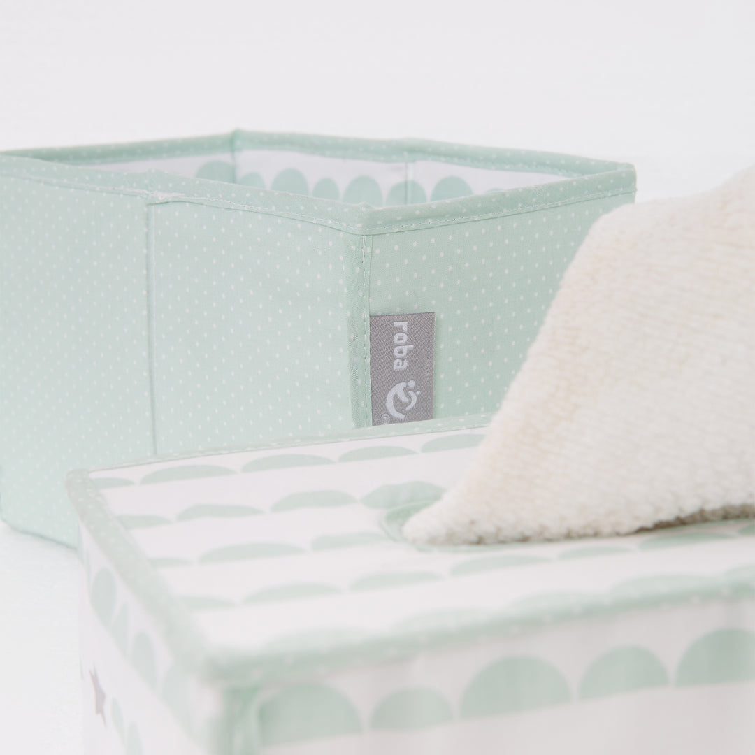 Pflegeorganizer-Set 'Happy Cloud', 3-tlg, 2 Boxen für Windeln & Zubehör, 1 Feuchtücherbox, mint – Detailbild (6/8)