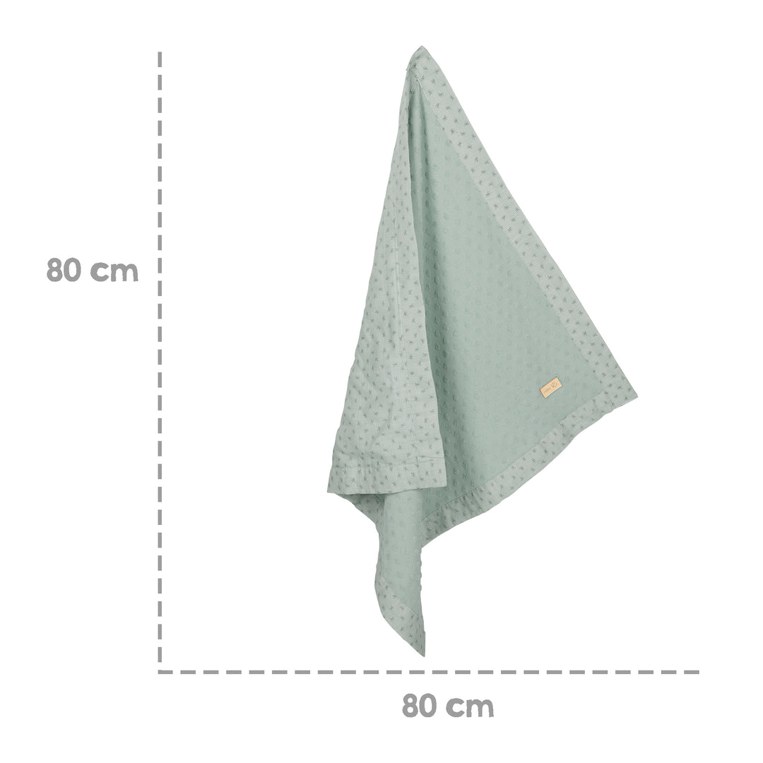 Organic Blanket 'Lil Planet' Frosty Green, Terry Dots, Organic Cotton, GOTS Certified, 80 x 80 cm – Infographic (5/8)