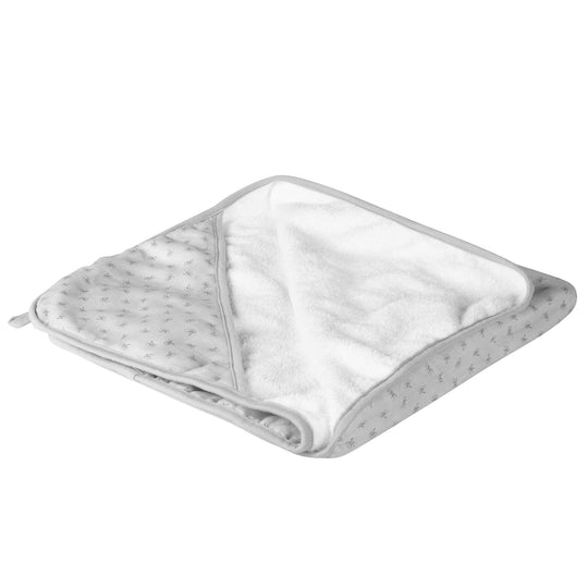 Organic asciugamano con cappuccio 'Lil Planet' grigio argento, tessuto in mussola, cotone biologico, GOTS, 80 x 80 cm – Ritaglio (3/7)