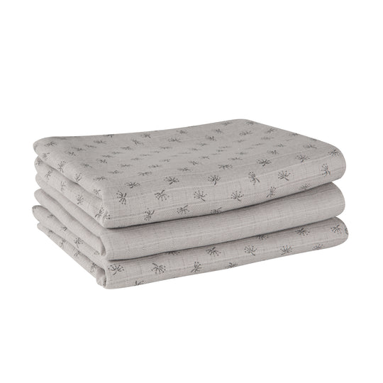 Organic 3er set pannolini 'Lil Planet' grigio argento, tessuto in mussola, cotone biologico, GOTS, 80 x 80 cm – Ritaglio (1/9)