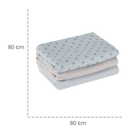 Organic 3er Windelset 'Lil Planet' hellblau/sky, Musselin-Stoff, Bio-Baumwolle, GOTS, 80 x 80 cm – Infografik (5/9)