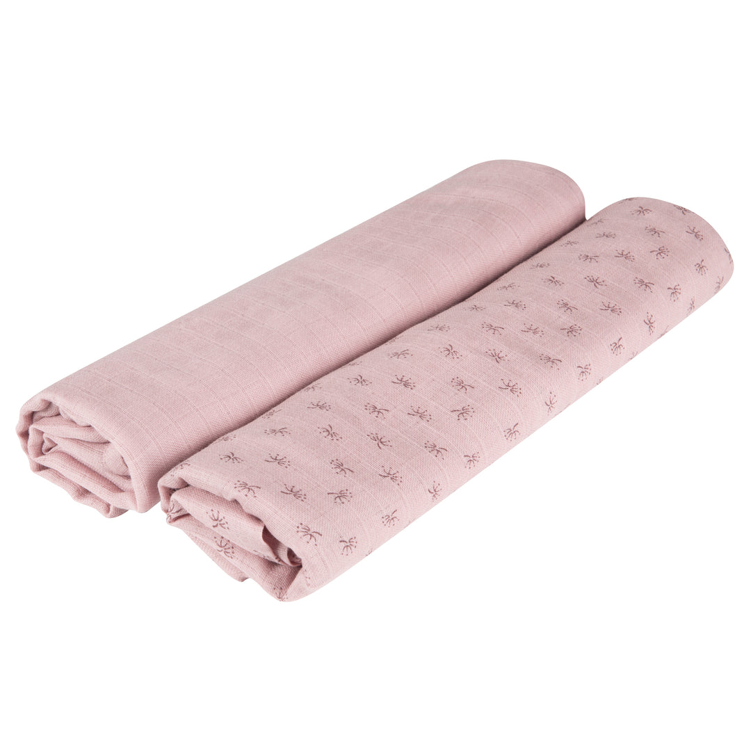 Organic 2er Set Puck- & Stilltuch 'Lil Planet' rosa/mauve, Bio-Baumwolle, GOTS, 120 x 120 cm – Freisteller (1/9)