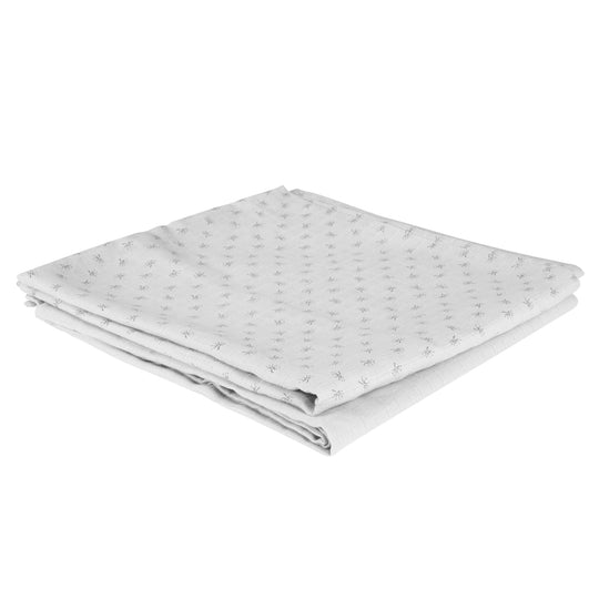 Organic 2er set fascia per fasciatura e telo per allattamento 'Lil Planet' grigio argento, cotone biologico, GOTS, 120 x 120 cm – Ritaglio (3/9)