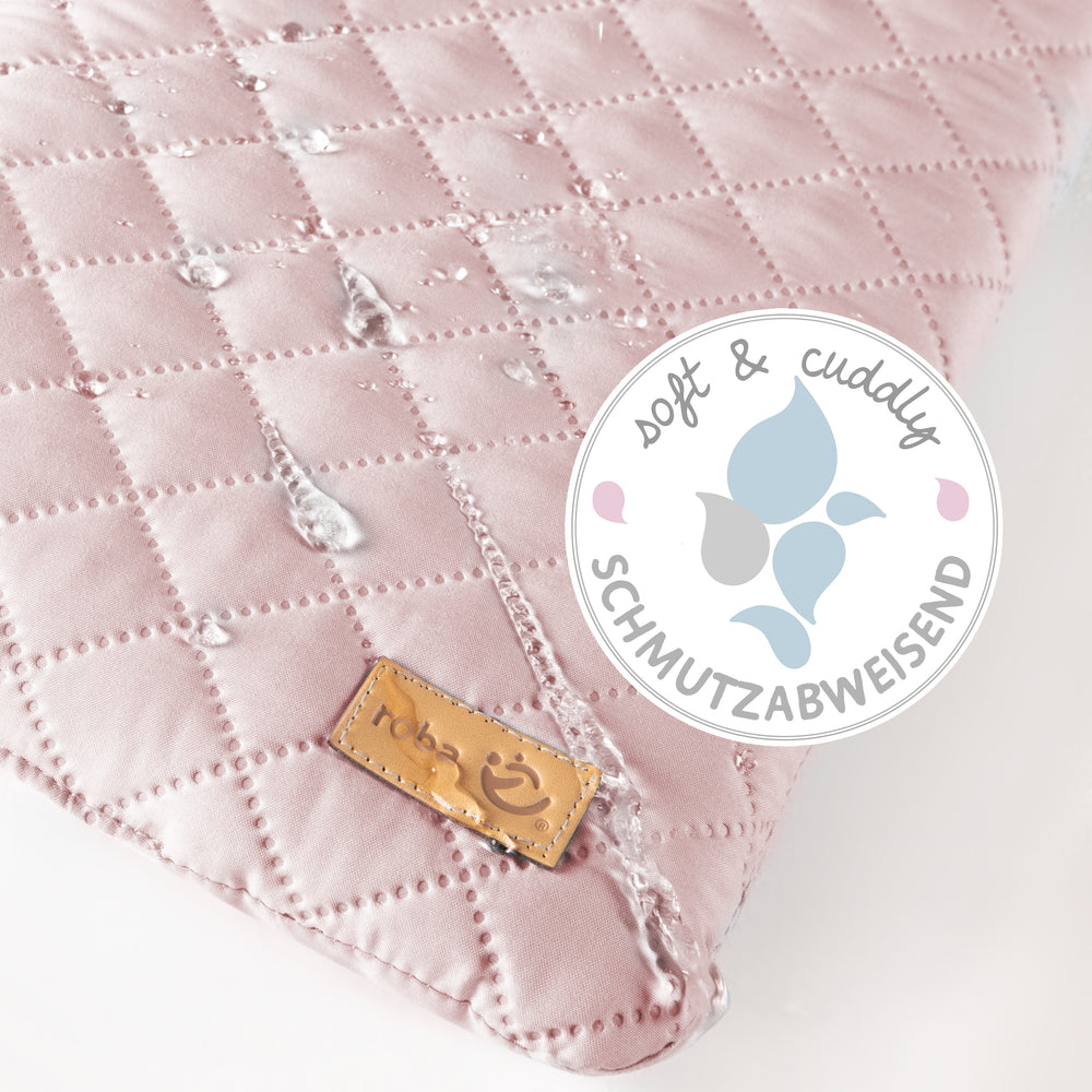 Wickelauflage soft 'roba Style' rosa, 85 x 75 cm, abwischbar, mit Hasengesicht 'Lily' – Infografik (2/7)