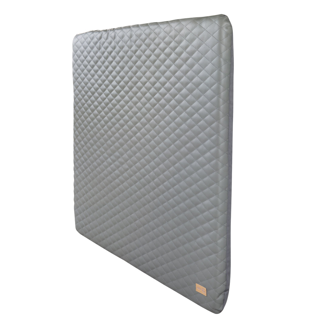 Materassino fasciatoio 'Luxe' 85x75, lavabile similpelle PU, design 'Stone trapuntato' – Ritaglio (3/4)