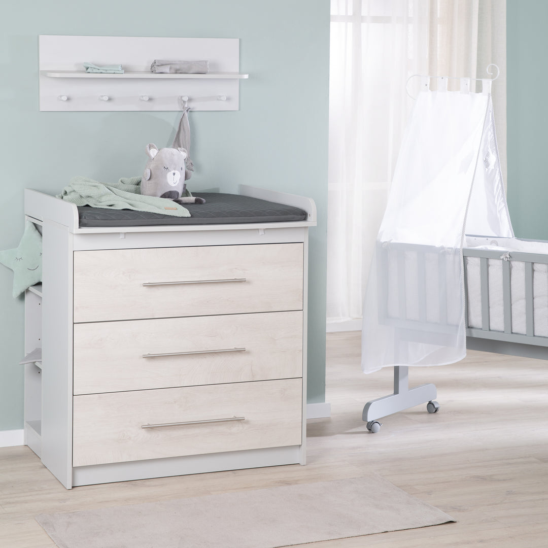 Materassino fasciatoio 'Luxe' 85x75, lavabile similpelle PU, design 'Graphite trapuntato' – Foto d'ambiente (7/7)