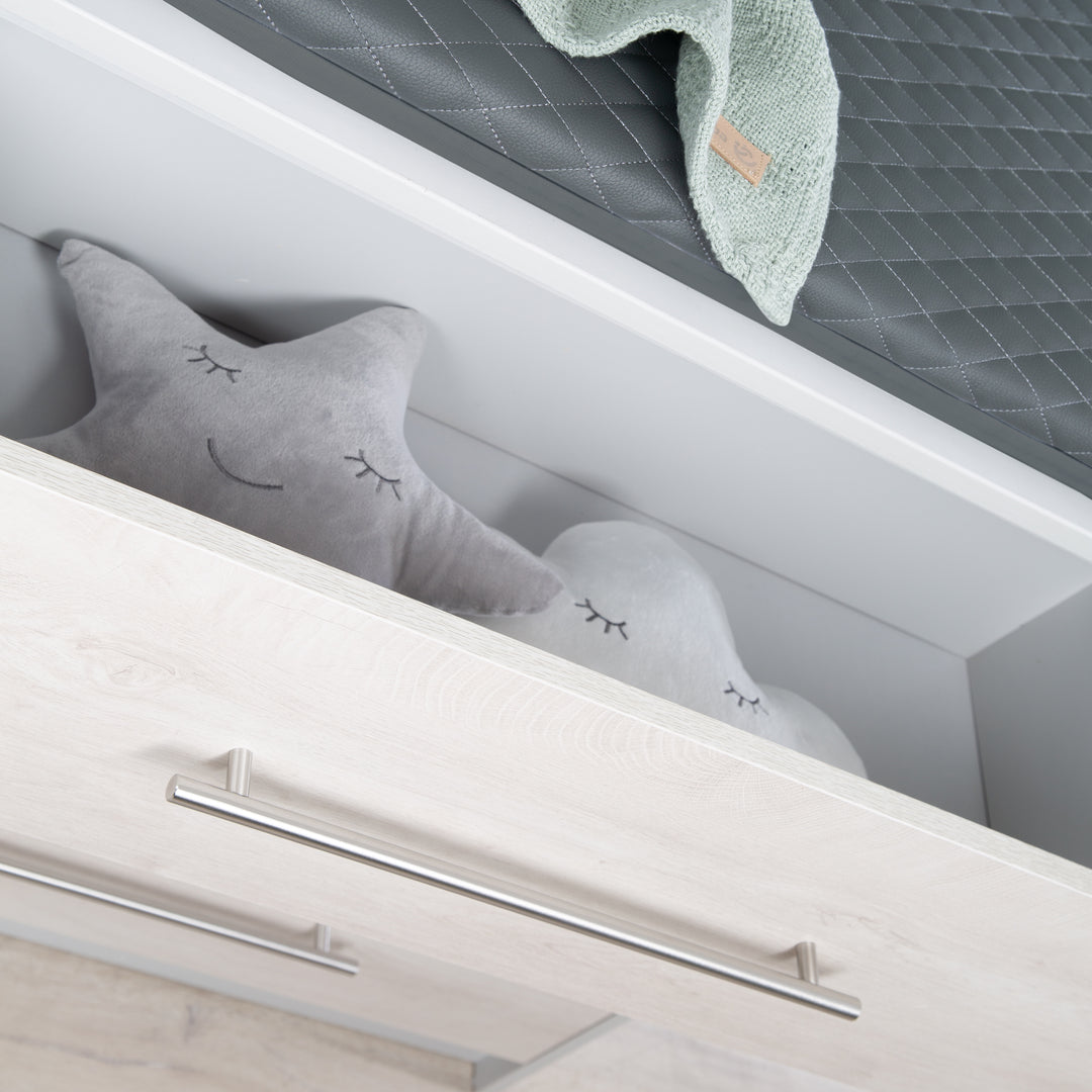 Materassino fasciatoio 'Luxe' 85x75, lavabile similpelle PU, design 'Graphite trapuntato' – Foto di dettaglio (6/7)