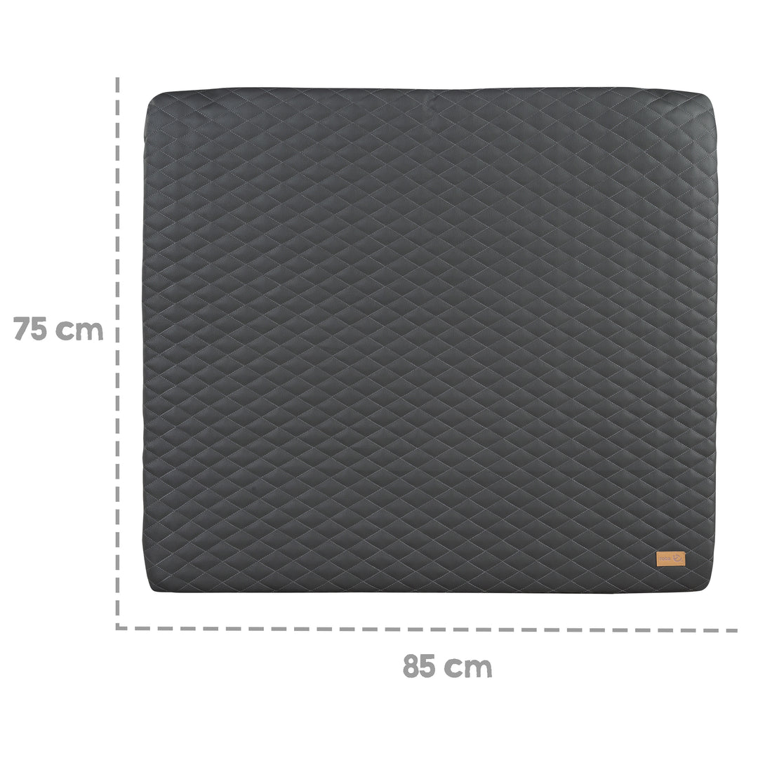 Materassino fasciatoio 'Luxe' 85x75, lavabile similpelle PU, design 'Graphite trapuntato' – Infografica (5/7)
