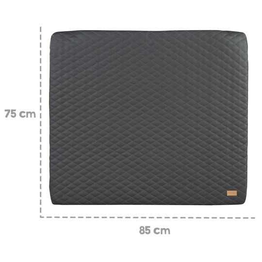 Materassino fasciatoio 'Luxe' 85x75, lavabile similpelle PU, design 'Graphite trapuntato' – Infografica (5/7)