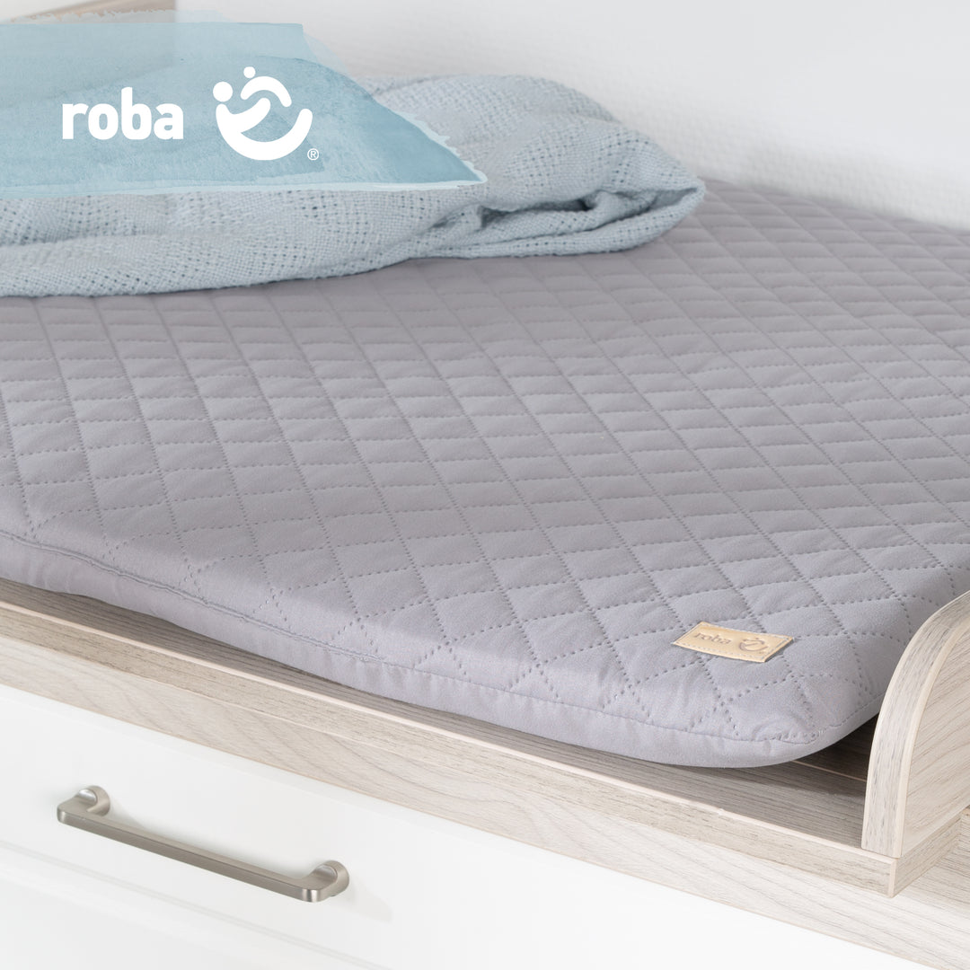 Wickelauflage soft 'roba Style', 85 x 75 cm, abwischbar, silbergrau – Milieubild (4/7)