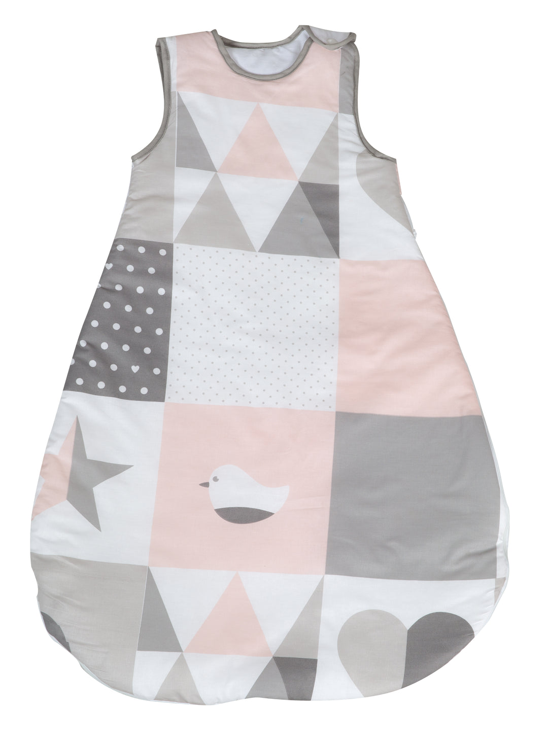 Schlafsack 'Happy Patch rosa', 90 cm, ganzjährig, aus atmungsaktiver Baumwolle, unisex – Freisteller (1/1)