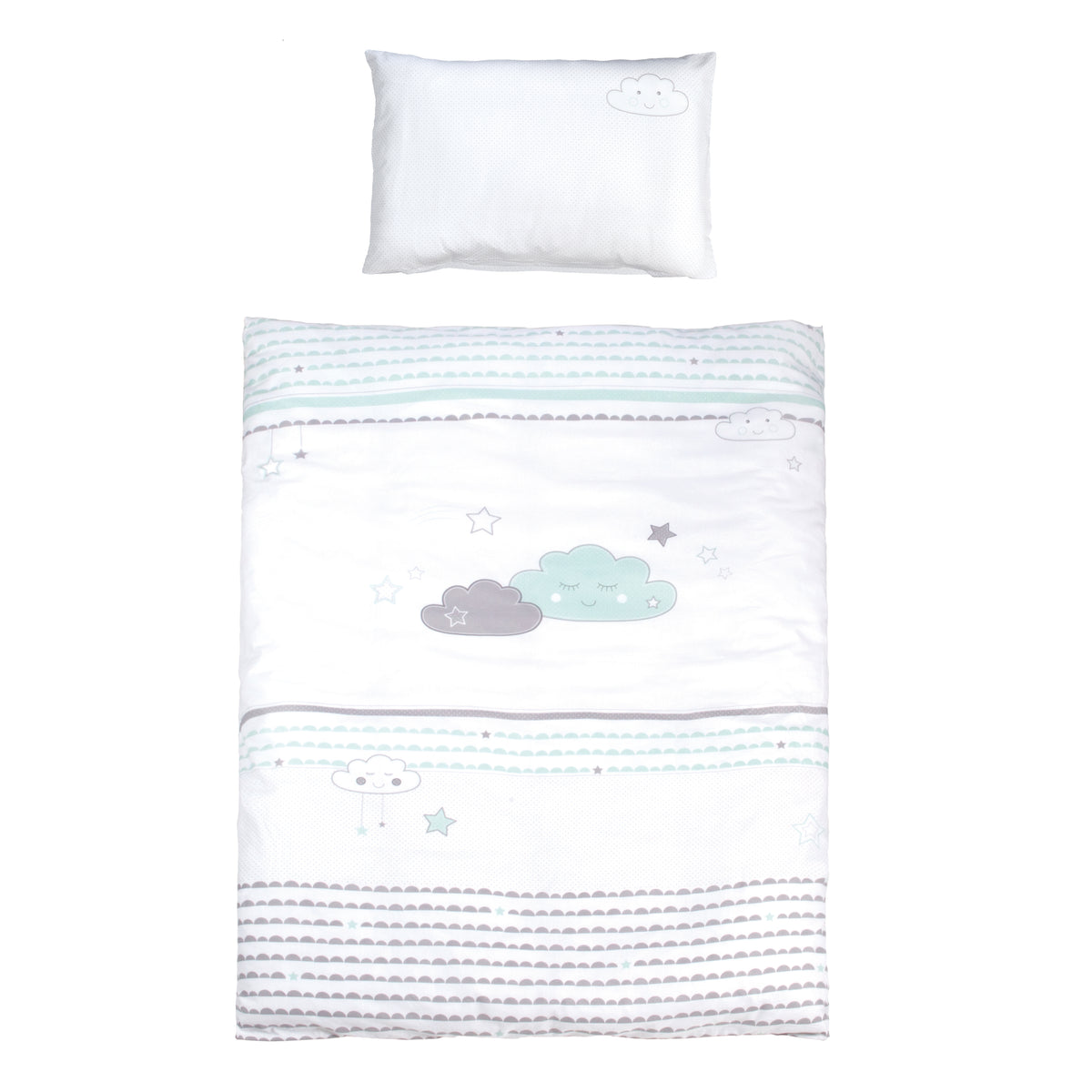 Linge de lit 'Happy Cloud', 2pièces, housse 100 x 135 cm, 100 % coton, housse de couette et d'oreiller – Détourage (1/2)