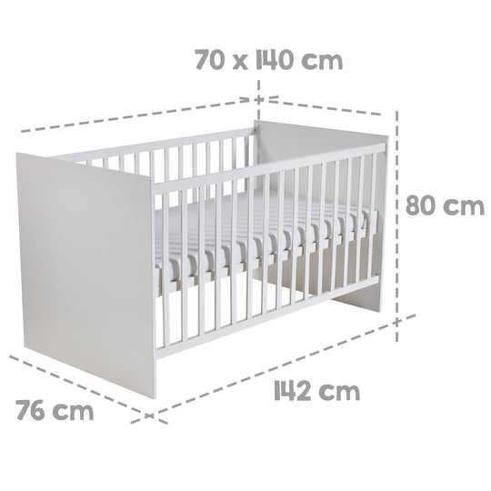 Children's Room Set 'Maren' 3-Piece - Bed 70x140 + Changing Table Narrow + Wardrobe 3-Door – Infographic (8/16)