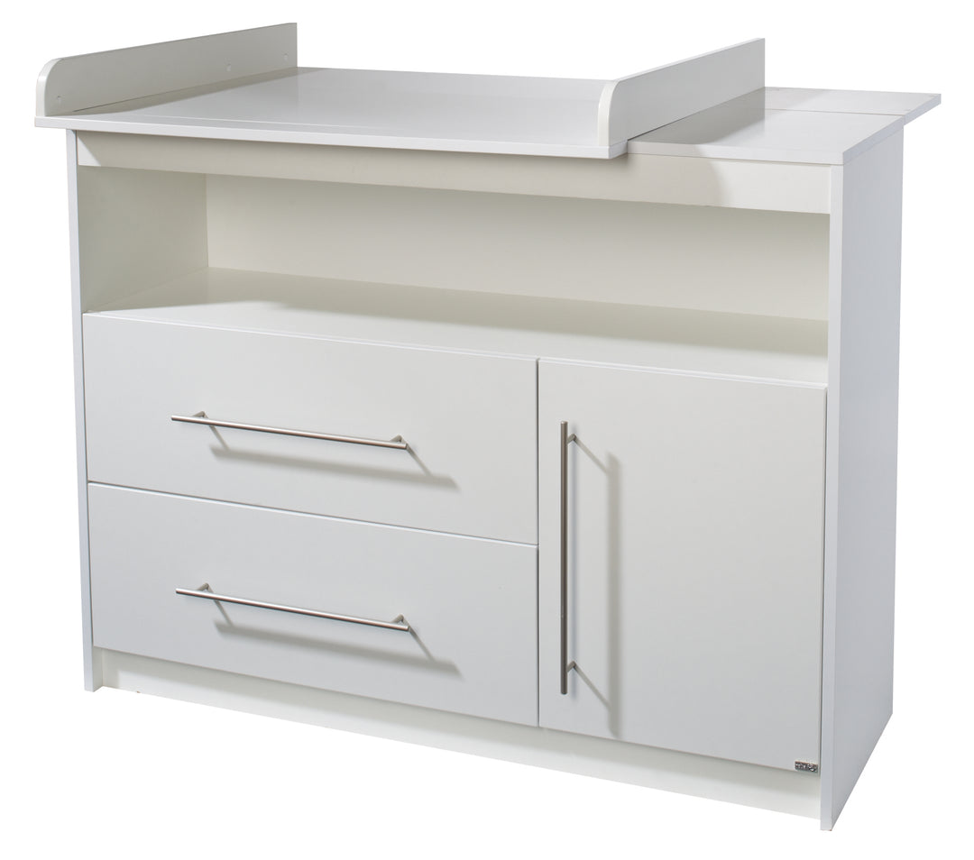 Set camera 'Maren' incl. letto combinato 70 x 140 cm, cassettiera fasciatoio largo & armadio 3ante - Bianco – Ritaglio (6/19)