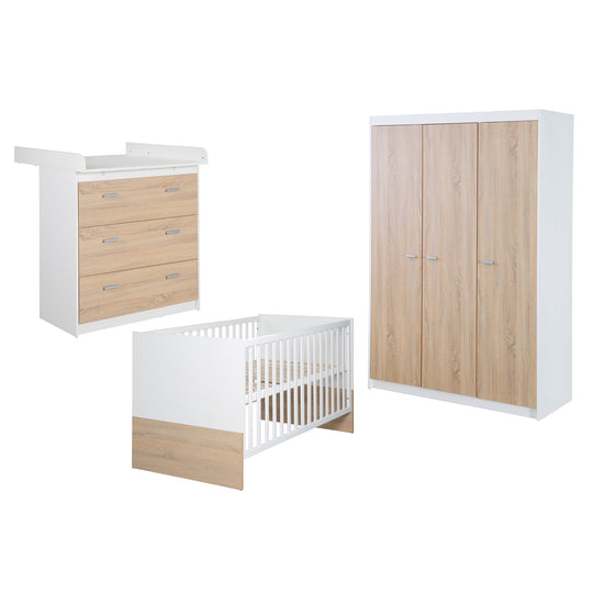 Set cameretta 'Gabriella' 3pezzi - Letto 70x140 + cassettiera fasciatoio stretto + armadio 3ante – Ritaglio (1/16)
