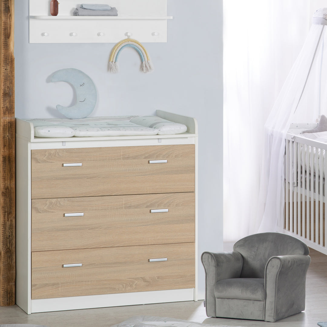 Set cameretta 'Gabriella' 3pezzi - Letto 70x140 + cassettiera fasciatoio stretto + armadio 3ante – Foto d'ambiente (8/16)