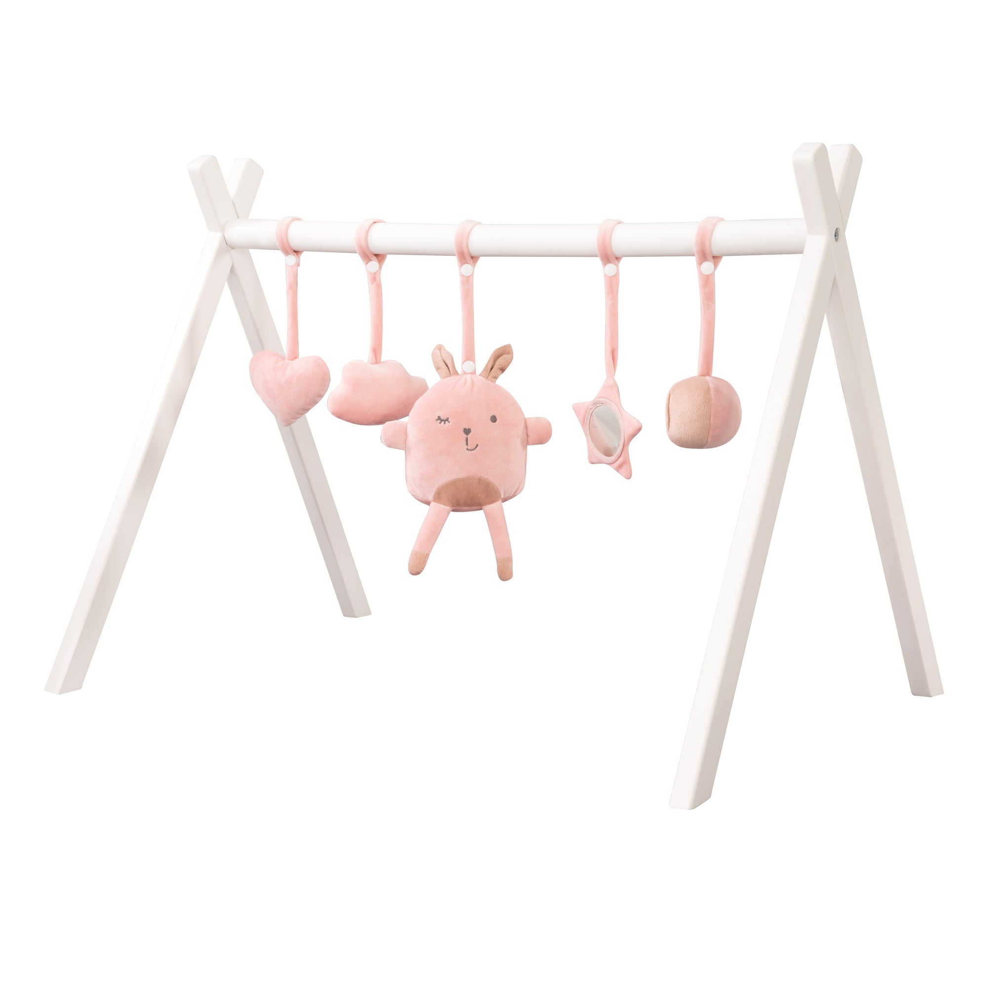 Giostrina incl. set da gioco 'roba Style' rosa/malva – Universale arco da gioco in bianco laccato legno – Foto del prodotto (1/8)