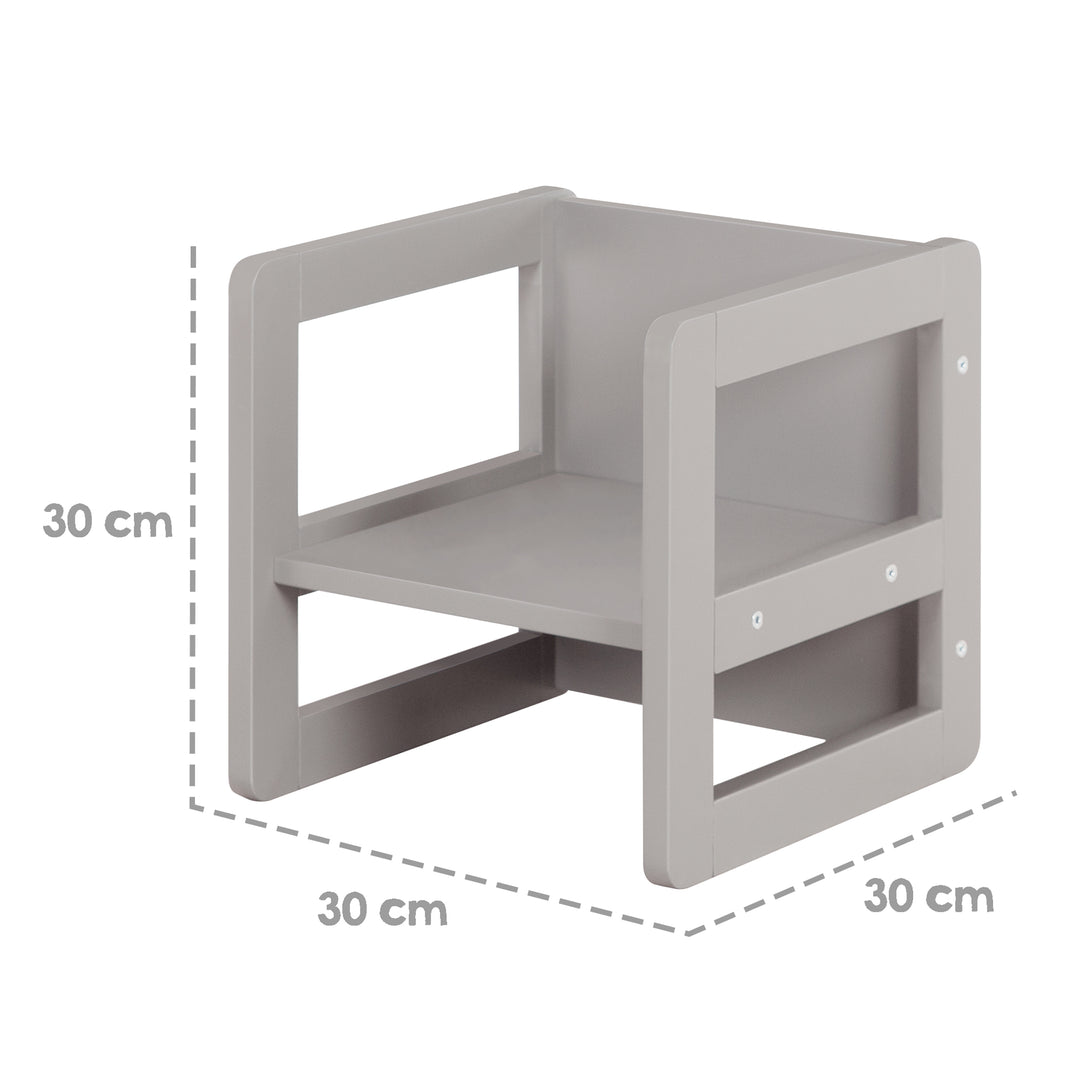 Set de mesa y sillas infantil 3in1- taburete reversible & mesa - A banco infantil convertible - Taupe – Infografía (4/19)