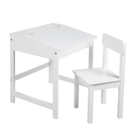 Pupitre escolar con silla, abatible tablero de mesa con bisagras amortiguadas, ranurado ranuras de almacenaje – Recorte (1/14)