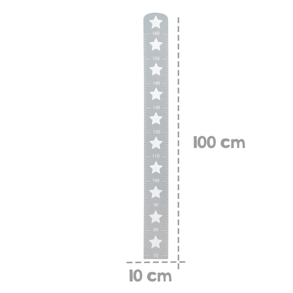 Messlatte 'Little Stars' mit Sterne Motiv, Skala bis 160 cm, Messleiste aus Holz, grau – Infografik (2/4)