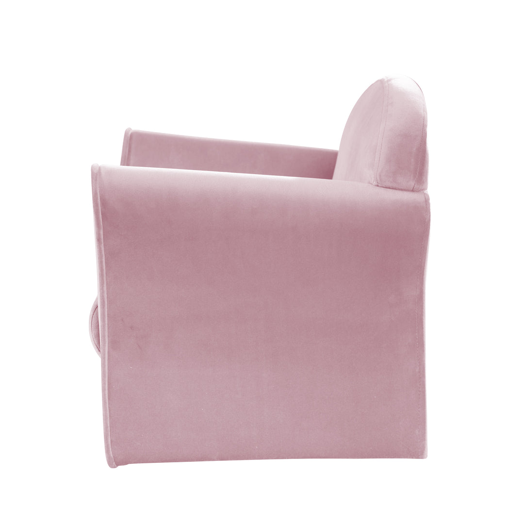 Poltrona per bambini 'Lil Sofa' con braccioli, comodo mini poltrona con rosa tessuto in velluto rivestito – Ritaglio (4/10)