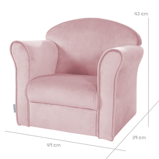 Poltrona per bambini 'Lil Sofa' con braccioli, comodo mini poltrona con rosa tessuto in velluto rivestito – Infografica (5/10)