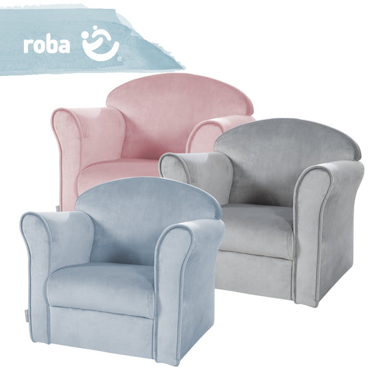 Poltrona per bambini 'Lil Sofa' con braccioli, comodo mini poltrona con rosa tessuto in velluto rivestito – Infografica (7/10)
