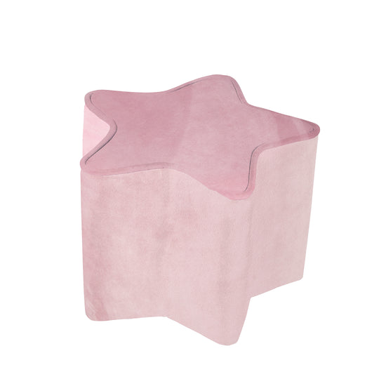 Tabouret enfant en forme d'étoile 'Lil Sofa', confortable tabouret avec tissu velours en le couleur mauve, pouf – Photo du produit (1/6)
