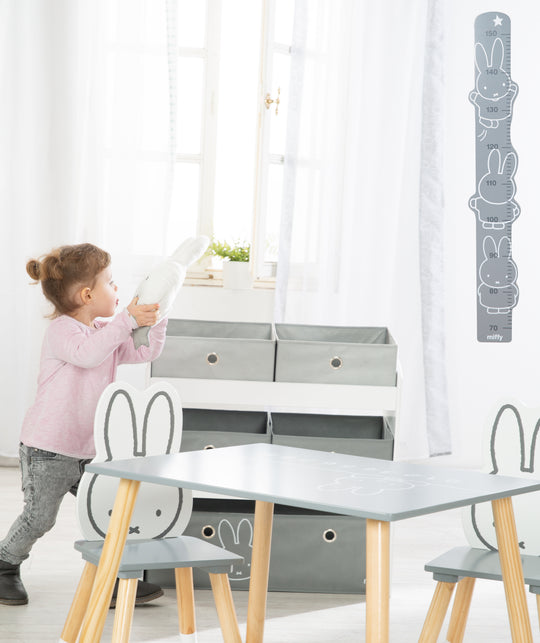 Spielregal 'miffy®', Spielzeugregal mit 5 Stoffboxen, Aufbewahrungsregal, für Jungen und Mädchen – Produktbild (7/8)