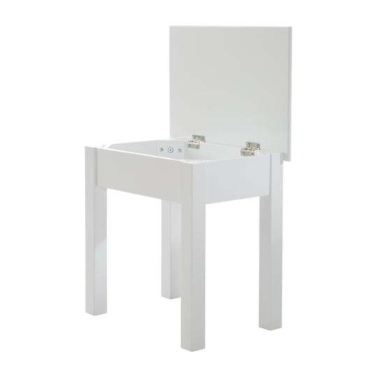 Make-Up & Dressing Table for Children, with Make-Up Mirror & Stool, White Lacquered – Cutout (3/6)