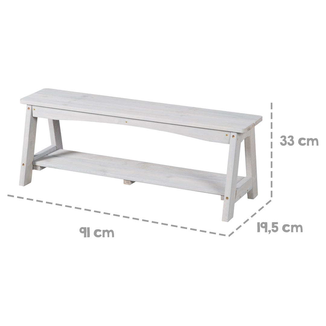 Set de mesa y sillas outdoor+ 1 mesa, 2 bancos, sombrilla & cojines de asiento 'Little Stars' - Gris – Infografía (14/16)