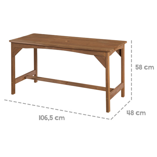 Seating Set Outdoor+ 1 Table, 2 Benches, Parasol & Seat Cushions 'Little Stars' - Teak – Infographic (13/16)