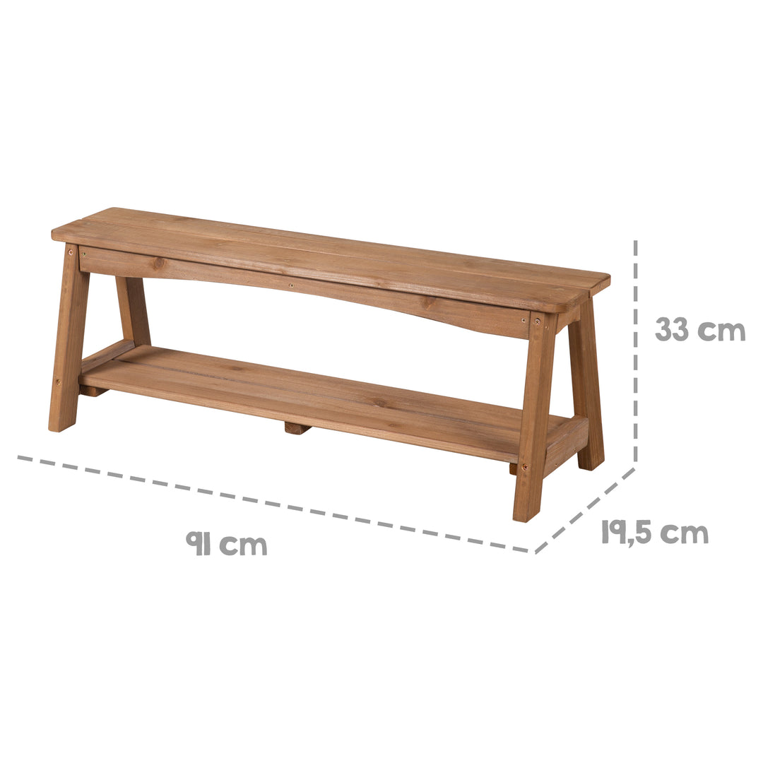 Seating Set Outdoor+ 1 Table, 2 Benches, Parasol & Seat Cushions 'Little Stars' - Teak – Infographic (14/16)