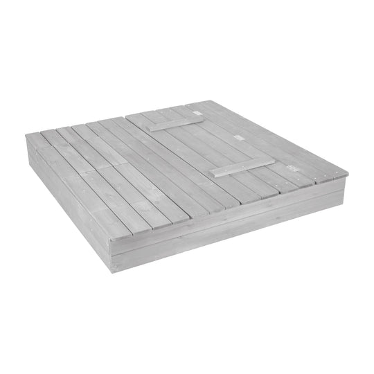 Sabbiera 'Outdoor +' grigio laccato, incl. apribile panca & 2 vaschette di gioco – Ritaglio (9/10)