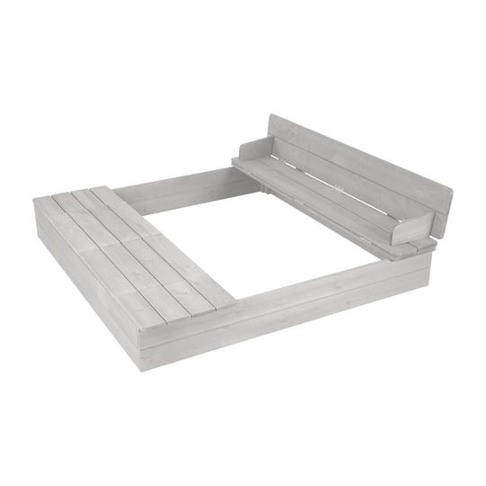 Sabbiera 'Outdoor +' grigio laccato, incl. apribile panca & 2 vaschette di gioco – Ritaglio (8/10)