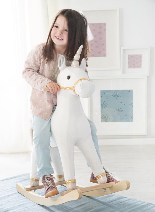 Padded Rocking Unicorn incl. Saddle and Harness - From 24 Months – Lifestyle Image (7/9)