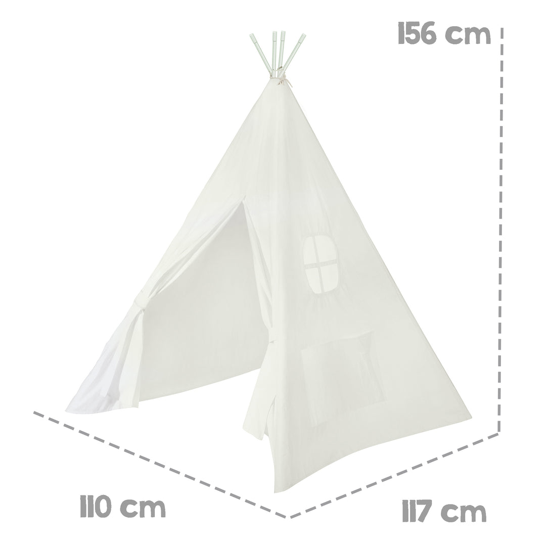 Tente indienne 'Tipi', tente de jeu enfant en tissu, incl. sac – Infographie (3/8)