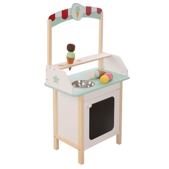 Stand de glaces en bois, avec accessoires, 3 cornets de glace en tissu, 6 boules de glace en tissu en peluche, à partir de 3 ans – Détourage (4/13)