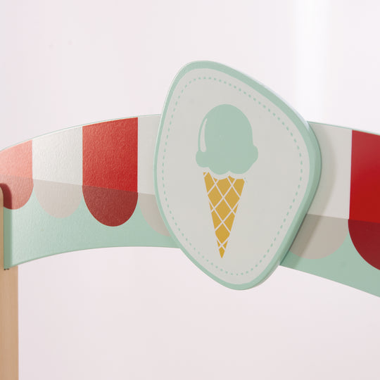Stand de glaces en bois, avec accessoires, 3 cornets de glace en tissu, 6 boules de glace en tissu en peluche, à partir de 3 ans – Photo de détail (11/13)