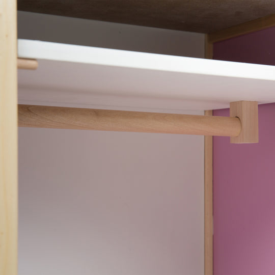 Puppenkleiderschrank 'Scarlett', zum Verstauen von Puppenkleidung & Zubehör, weiß lackiert – Detailbild (6/8)