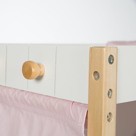 Puppenkommode & -bett, Puppenmöbel Serie 'Scarlett' inkl. textiler Ausstattung, weiß – Detailbild (3/6)