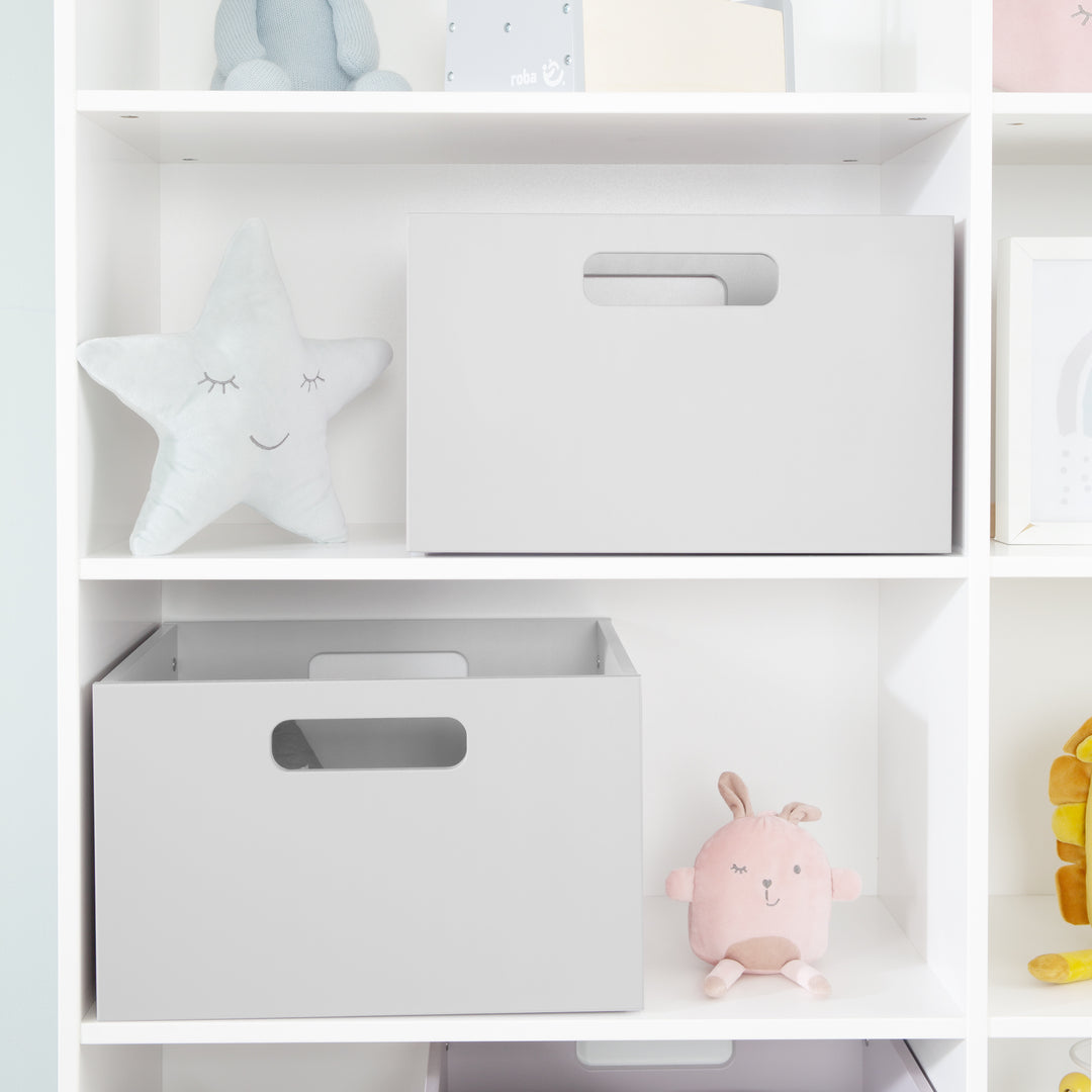 Aufbewahrungsbox für Kinderzimmer, Stauraum für Spielzeug, Deko, grau – Milieubild (6/10)