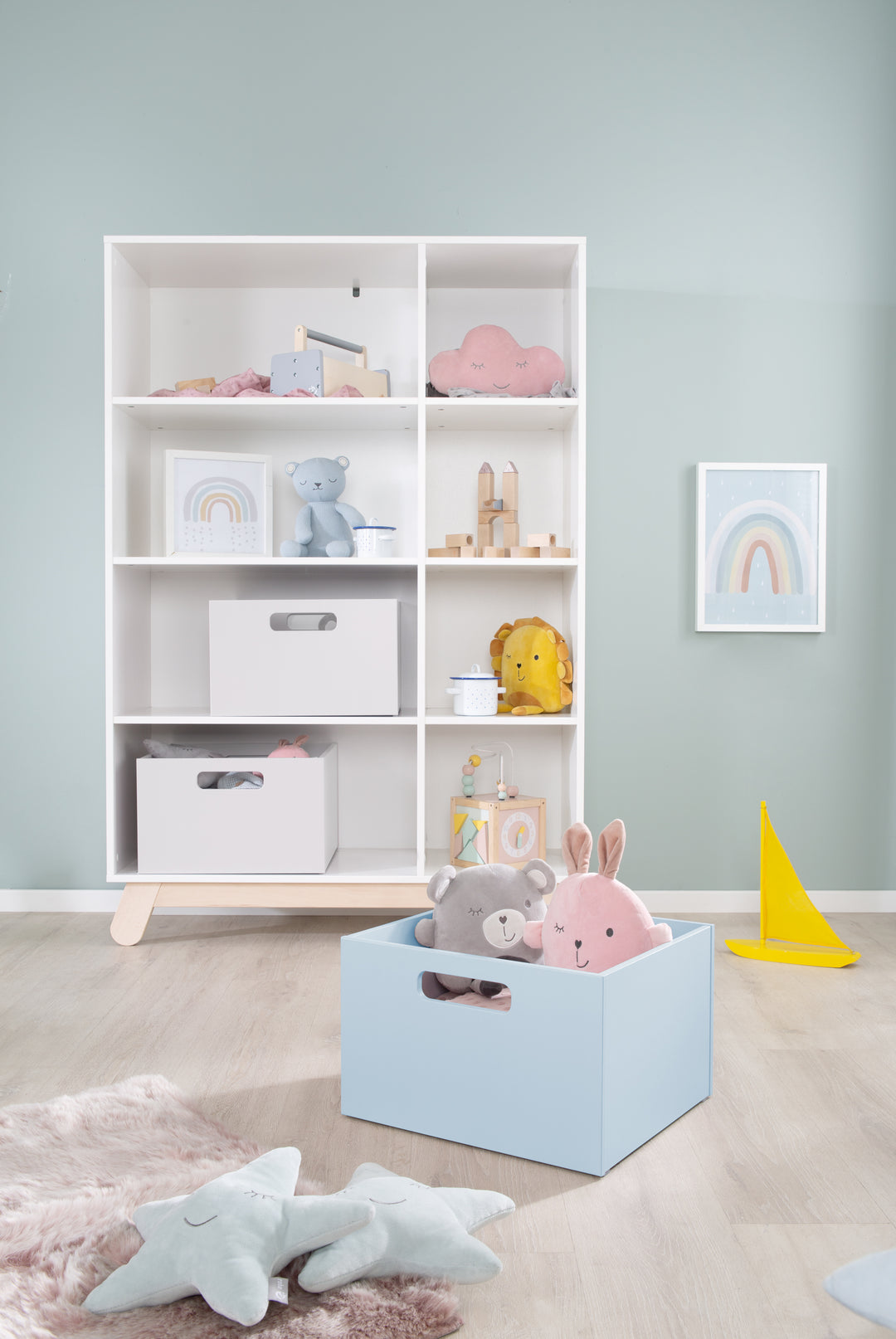 Aufbewahrungsbox für Kinderzimmer, Stauraum für Spielzeug, Deko, meerblau – Sonderbild (9/10)